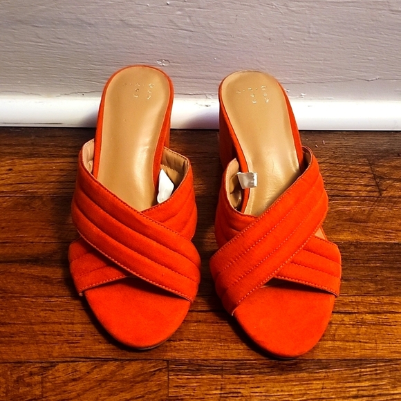 🍁Like New - A New Day "Miram" Womens Red Slip on Strappy Heel - Picture 2 of 6